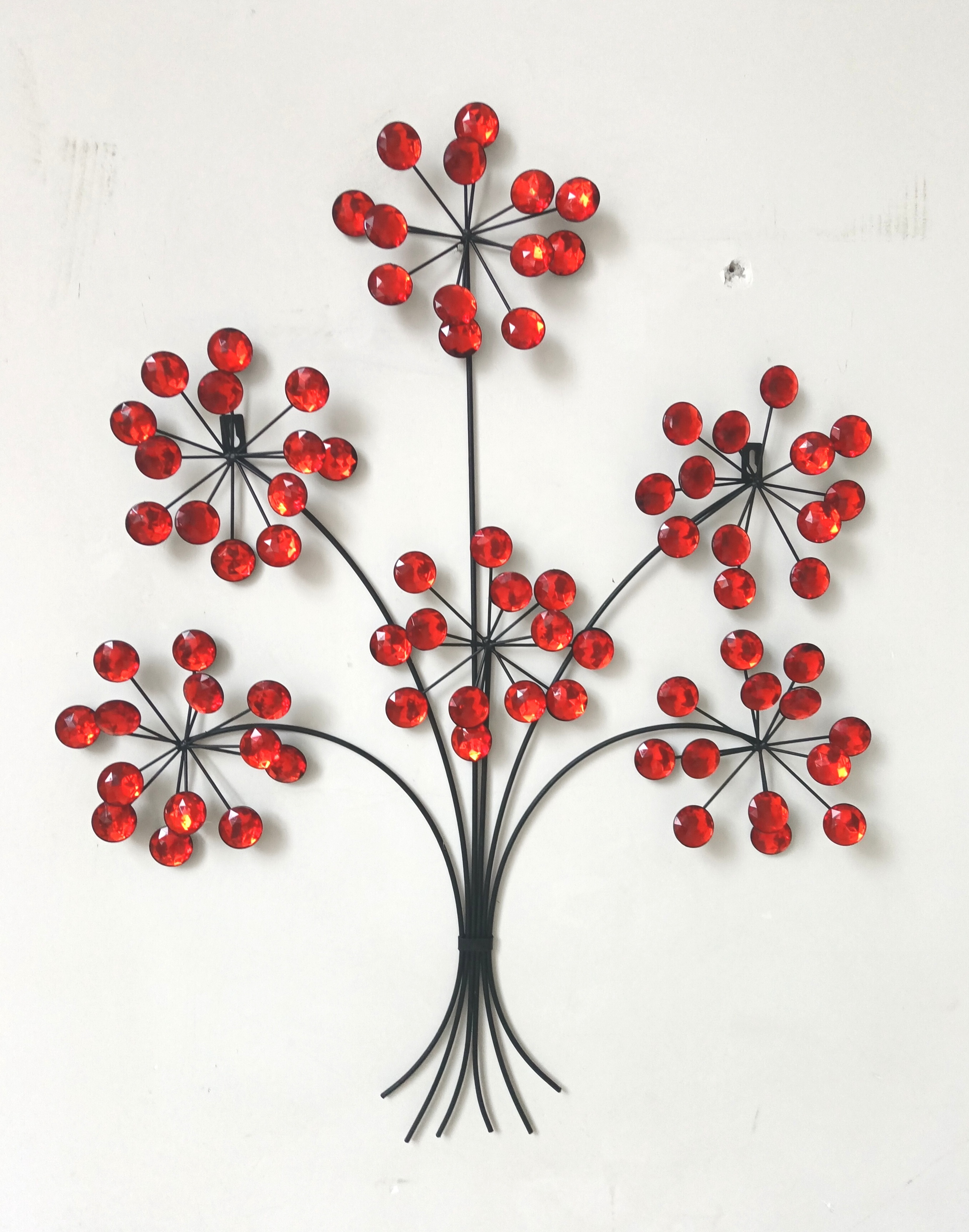 Wall Rt Decor-Red Gem Flower 