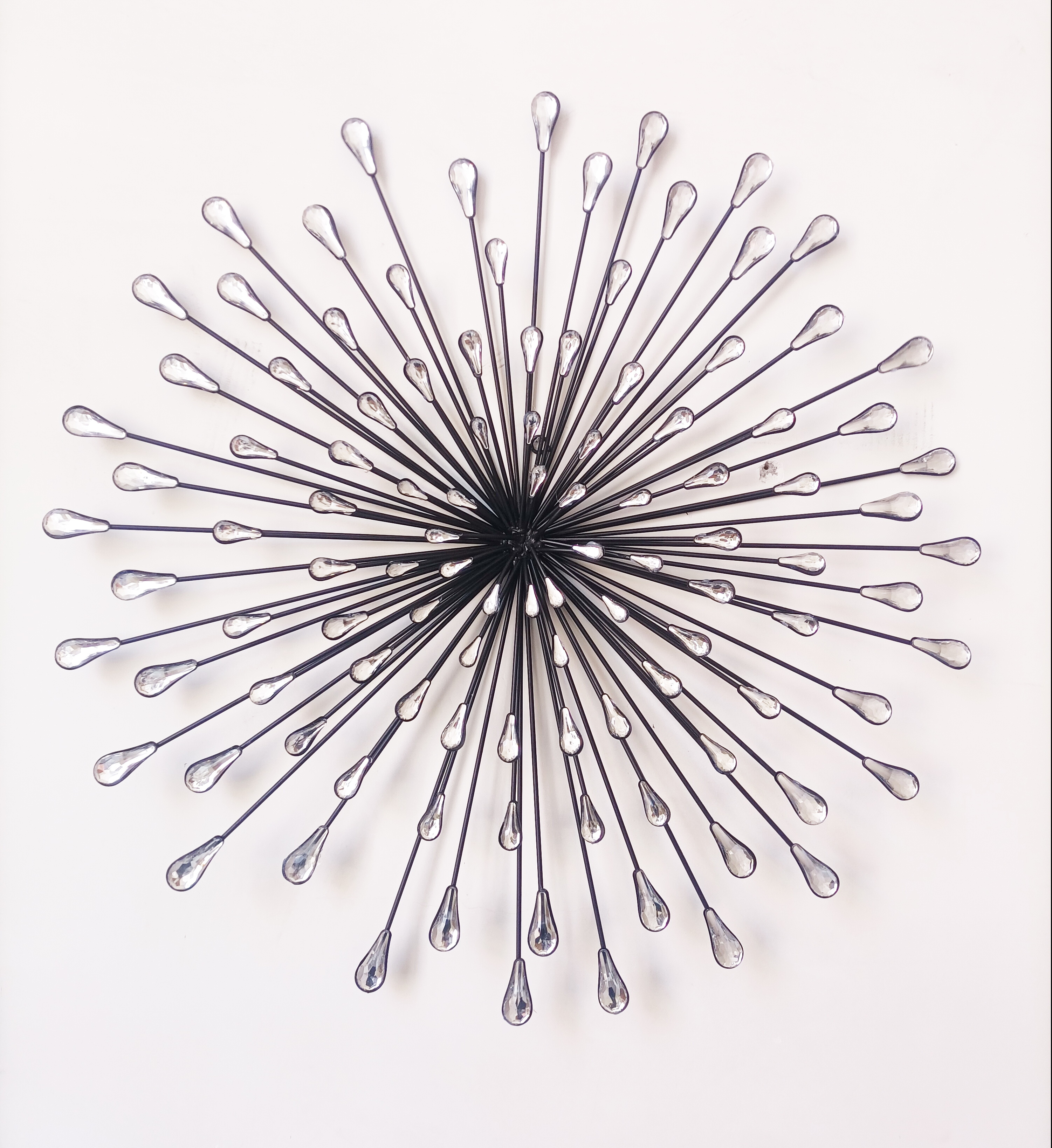 Wall Art Decor Silver - Star Burst - Black