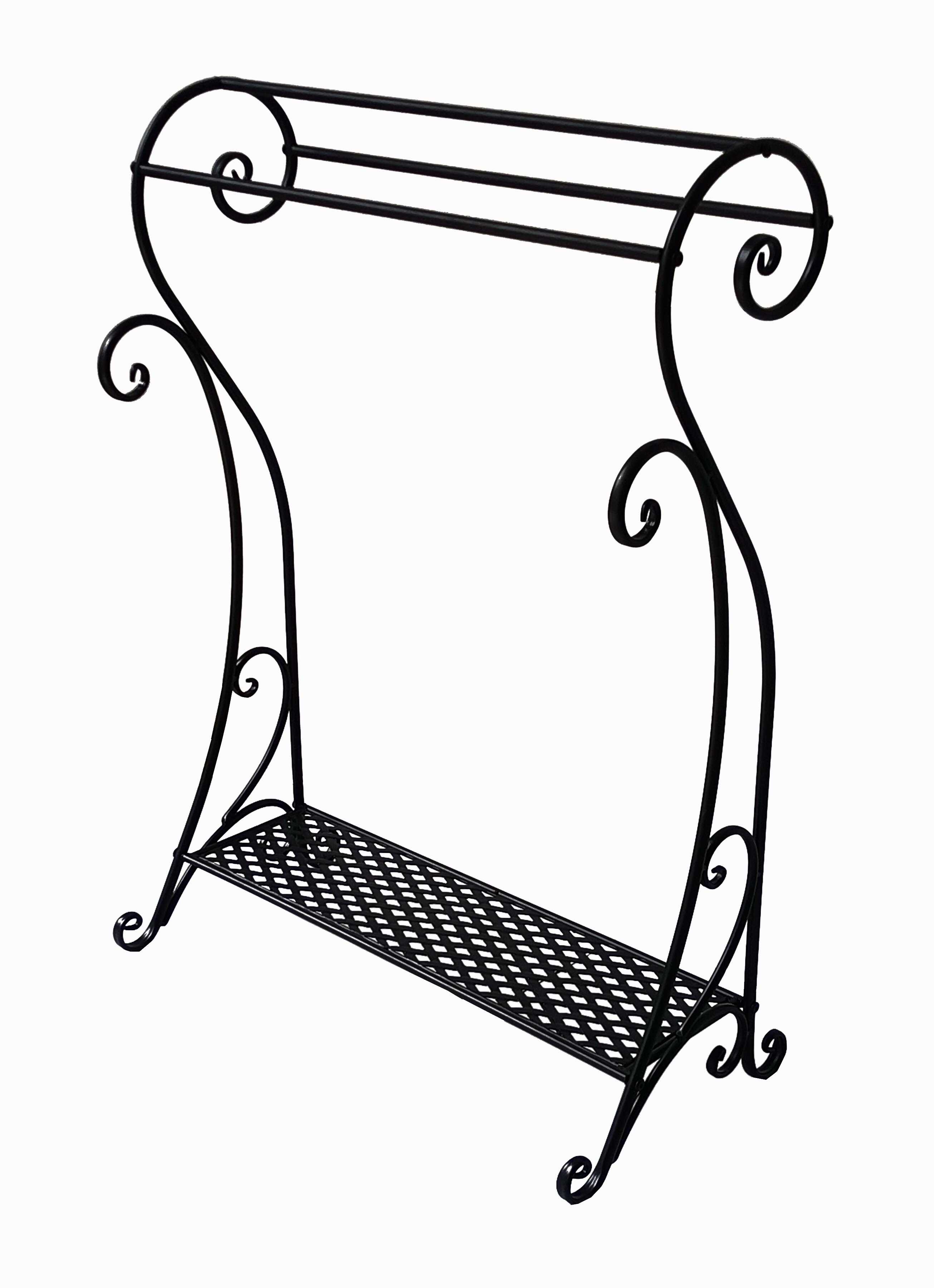 Metal Towel Rail - Black  