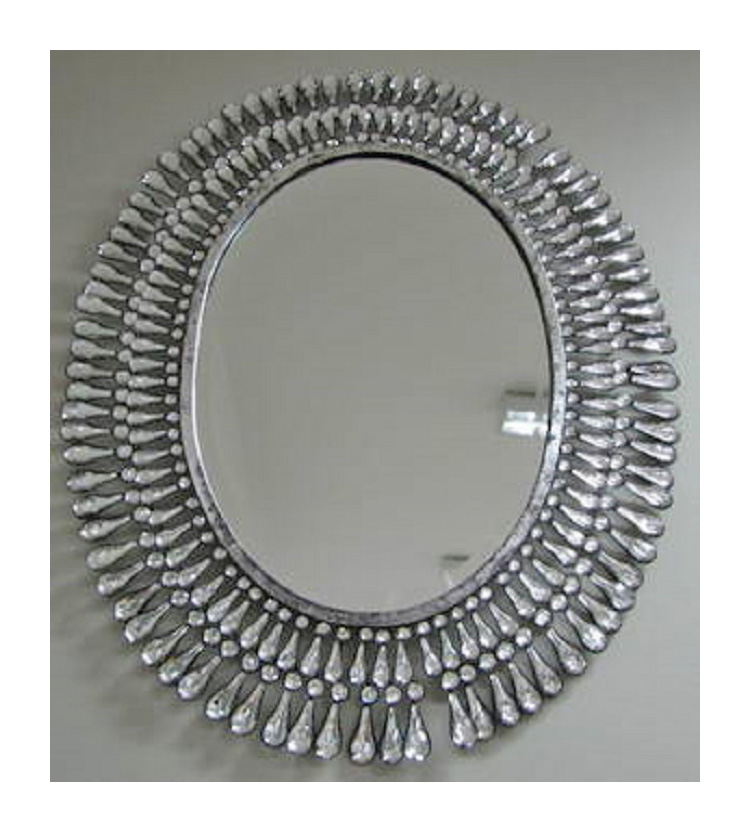 Oval Gem Drop- Stone Mirror  