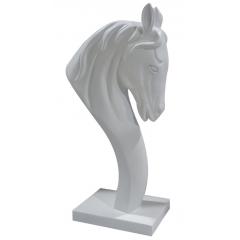 Horse Head on Stand - White 