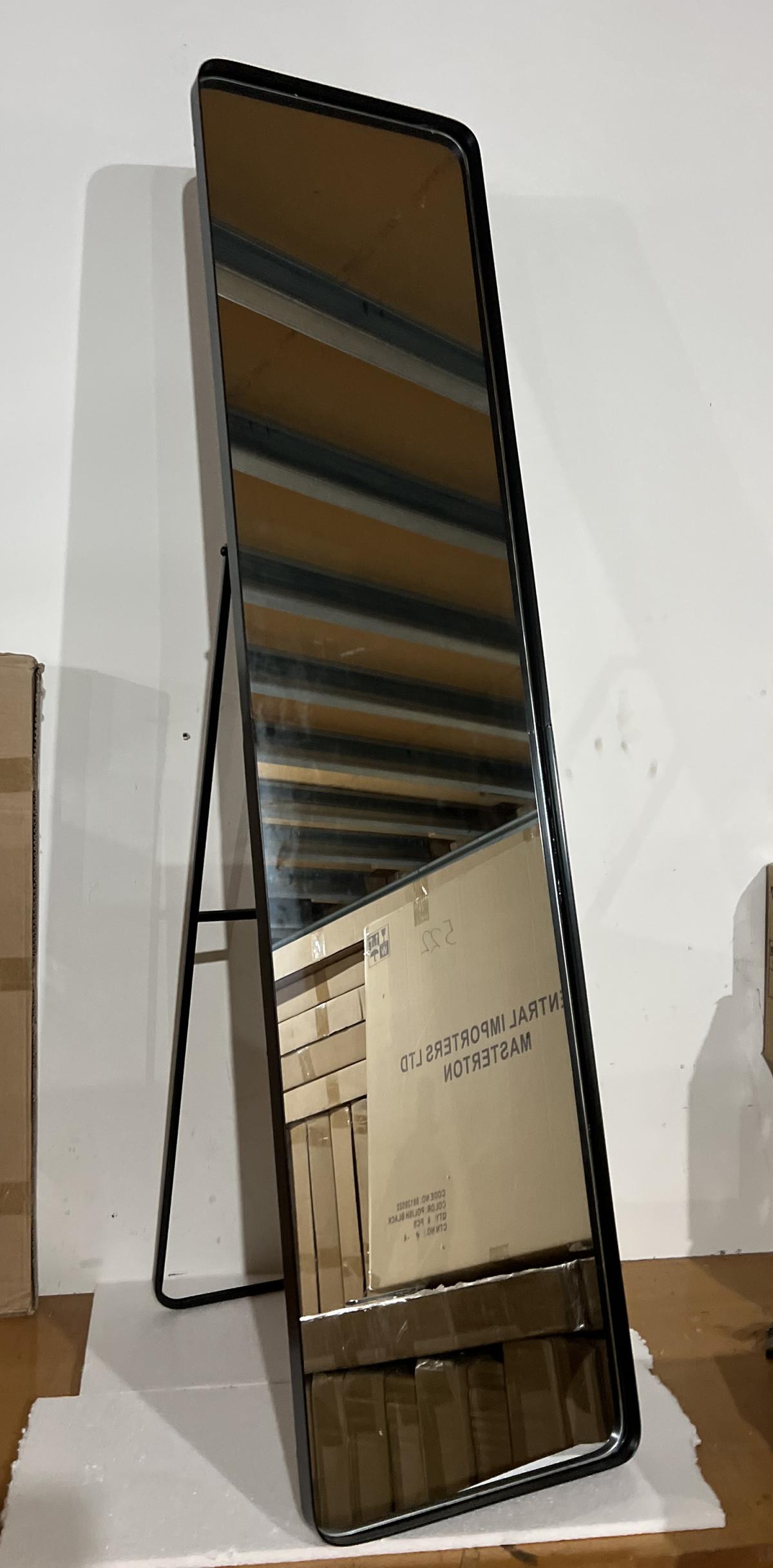 Free standing Mirror Metal Frame and Back Stand in Black